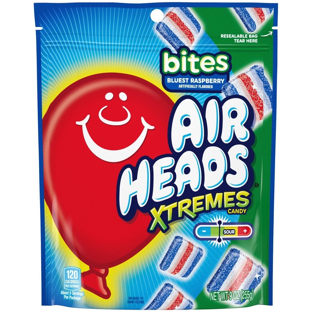 Airheads Xtremes Blue Raspberry Candy Standup Bag - 9oz - Bellso